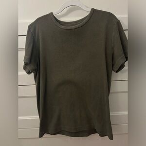 brandy melville green thick tshirt